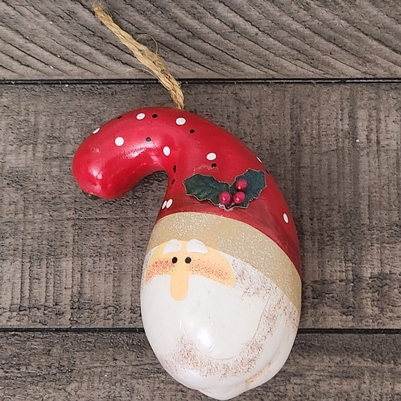 🎅🎄Rare Nicholas Kringleton Boyds Bears Gourd Santa Ornament Hand painted gift - Picture 2 of 3